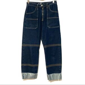 Hollister High Rise Crop Boyfriend raw hem sz 26